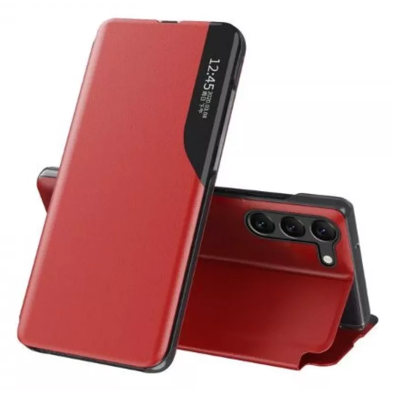 Eco Samsung Galaxy S23+ mit Flip-Stand Leather View Case Rot