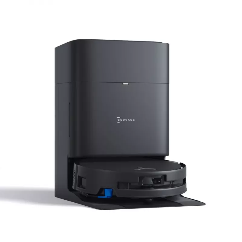 ECOVACS DEEBOT T80S OMNI Saugroboter mit Absaugstation, 6000 Pa Saugkraft, Heißwasser-Wischreinigung, Heißlufttrocknung, AIVI 3D 2.0 Hinderniserkennung, TrueMapping 2.0 LiDAR Navigation, Schwarz