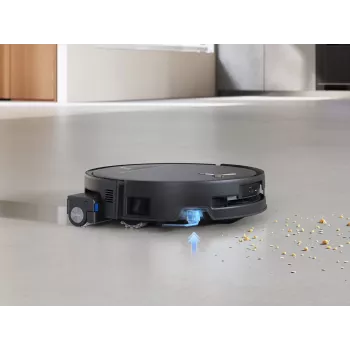 ECOVACS DEEBOT T80S OMNI Saugroboter mit Absaugstation, 6000 Pa Saugkraft, Heißwasser-Wischreinigung, Heißlufttrocknung, AIVI 3D 2.0 Hinderniserkennung, TrueMapping 2.0 LiDAR Navigation, Schwarz