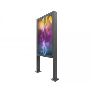 EDBAK EB-POK100 Outdoor-Portrait-Kiosk für Samsung 55 Zoll LH55OHF-Display, IP56, Schwarz