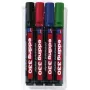 edding 330/4 S Permanentmarker-Set – Schwarz, Blau, Grün, Rot – Keilspitze 1-5 mm – Geruchsarm, Schnelltrocknend, Nachfüllbar – 4 Marker 4-330-4