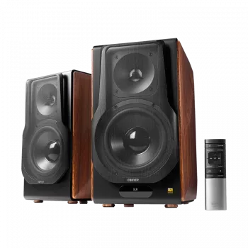 Edifier S3000MKII Premium Wireless 2.0 Regallautsprecher, Braun