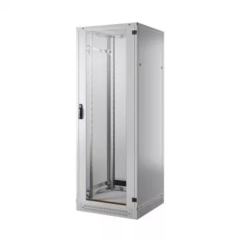 EFB 19-Zoll Netzwerkschrank Set PRO 42U, 800x1000 mm, RAL7035, 4-Lüfter-Dacheinheit, Stromversorgung + Sockel