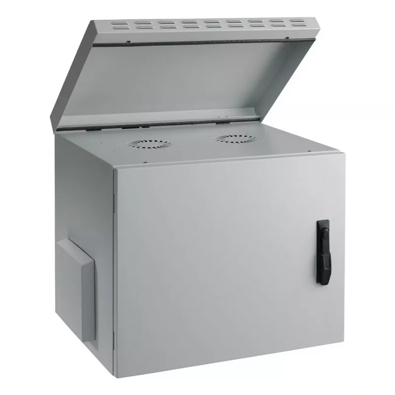 EFB 19-Zoll Wandmontage-Schrank IP55 12U Glastür Tiefe 600 mm RAL7035