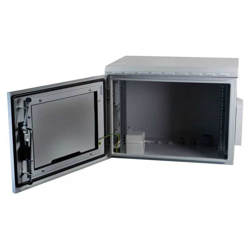 EFB 19-Zoll Wandmontage-Schrank IP55 12U Glastür Tiefe 600 mm RAL7035