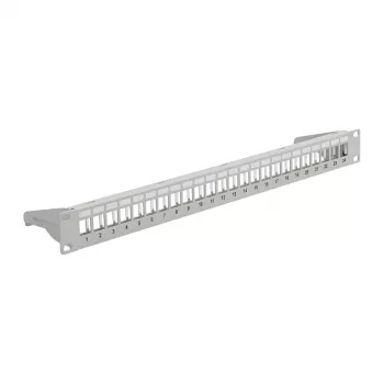 EFB 19 inch Patch Panel 1U, 24-Port, Metall, klappbar, grau RAL7035 (37578.3)