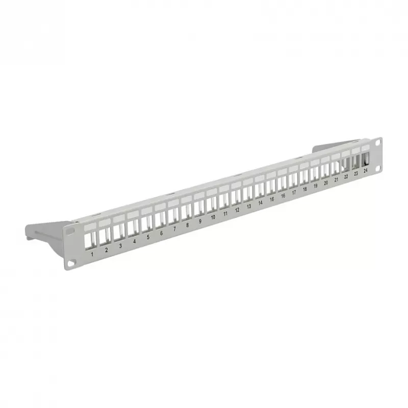 EFB 19 inch Patch Panel 1U, 24-Port, Metall, klappbar, grau RAL7035 (37578.3)