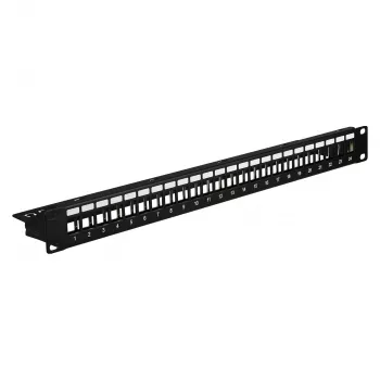 EFB Verteilfeld 19 inch 1U 24-Port geschirmt Cat.6A Schwarz RAL9005