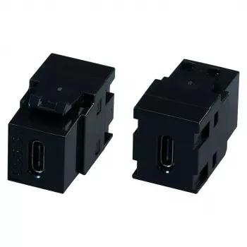 EFB Elektronik EB560 USB-C Keystone-Adapter, 10 Gbit/s, 60 W PD, Schwarz