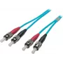 EFB-Elektronik ECOFIBER Duplex Jumper ST-ST 50/125µm OM3 LSZH Aqua 3,0mm 1m