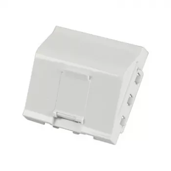 EFB ELEKTRONIK ET-25027 45x45mm Keystone-Abdeckung, 1-Port-Winkelauslass, Reinweiß (RAL 9010)