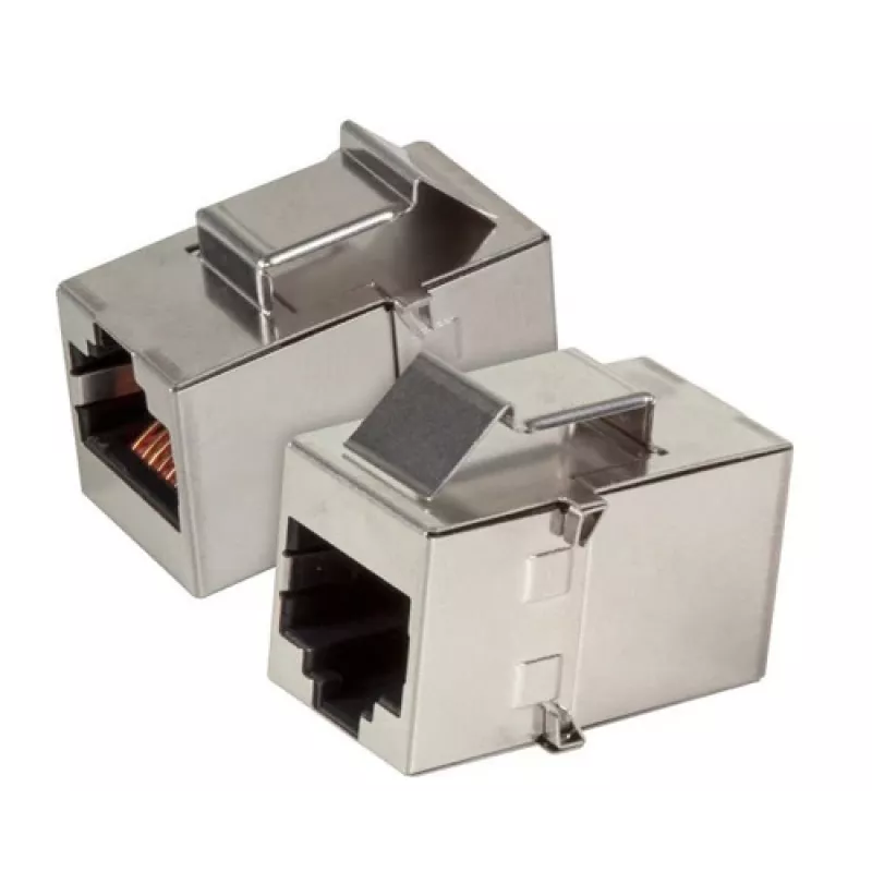 EFB Elektronik Keystone Adapter Modul RJ45 Buchse zu Buchse STP Cat.5e Edelstahl - 37508.1V3
