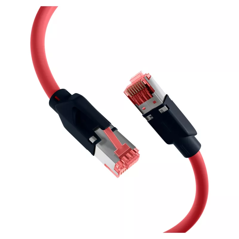 EFB ELEKTRONIK RJ45 Patchkabel Cat.6A S/FTP PUR Draka UC900 TM21 Rot 0,25 m