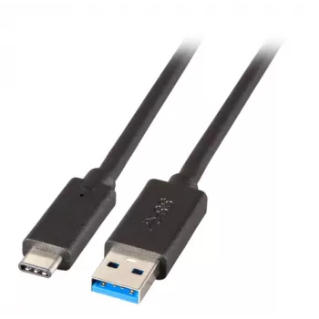 EFB Elektronik USB 3.2 Gen 1 SuperSpeed Kabel, Typ-A Stecker auf Typ-C Stecker, 3A, 5 Gbit/s, 0,5 m, Schwarz