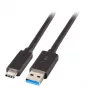 EFB Elektronik USB 3.2 Gen 1 SuperSpeed Kabel, Typ-A Stecker auf Typ-C Stecker, 3A, 5 Gbit/s, 0,5 m, Schwarz