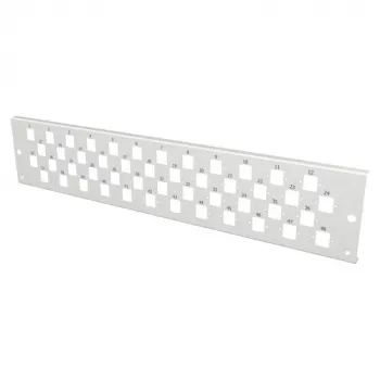 EFB Elektronik VSB2HE-FP-48E2-D-RDM 2U 19 Zoll Rack-Montage Glasfaser-Verteilbox mit 48 E2000 Duplex-Adaptern, Lichtgrau