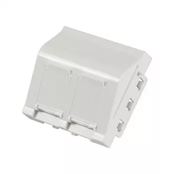 EFB ET-25028 Zentralmontageplatte für 2 Keystone-Module, abgewinkelter Auslass, 45x45 mm