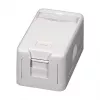 EFB ET-25166 Aufputz-Keystone-Dose, 1 Port, selbstschließende Staubschutzklappe, Reinweiß