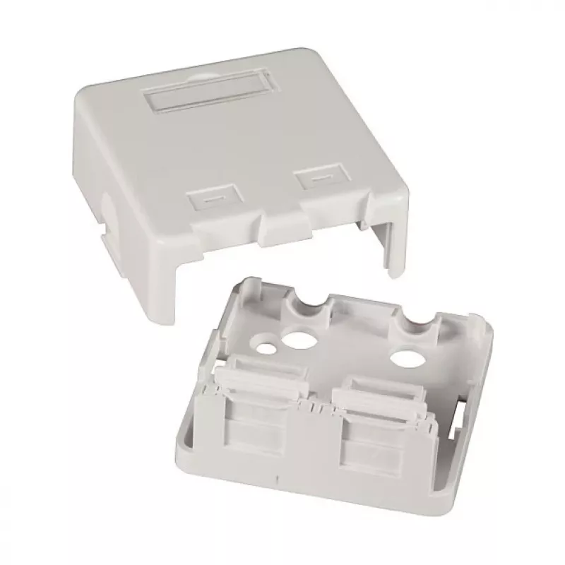 EFB ET-25166 Aufputz-Keystone-Dose, 1 Port, selbstschließende Staubschutzklappe, Reinweiß