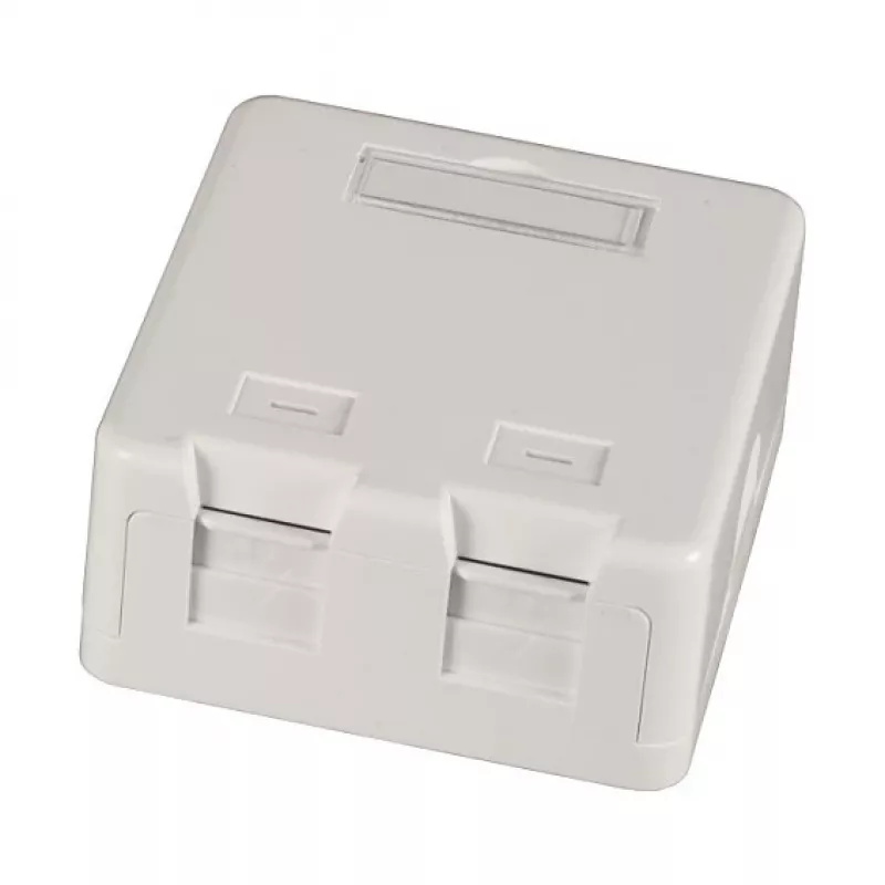 EFB ET-25166 Aufputz-Keystone-Dose, 1 Port, selbstschließende Staubschutzklappe, Reinweiß