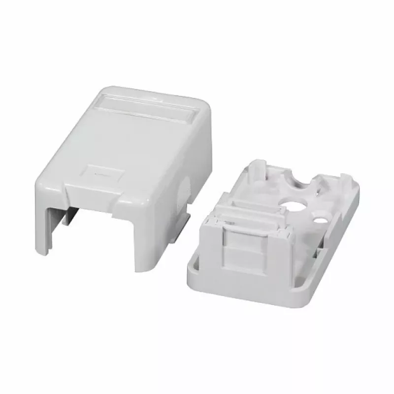 EFB ET-25166 Aufputz-Keystone-Dose, 1 Port, selbstschließende Staubschutzklappe, Reinweiß