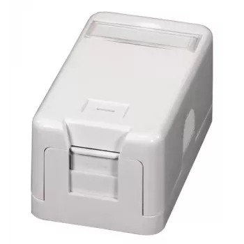 EFB ET-25166 Aufputz-Keystone-Dose, 1 Port, selbstschließende Staubschutzklappe, Reinweiß