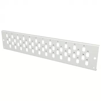 EFB VSB2HE-FP-48SC-S 2U 19 Zoll Rack-Montage-Frontplatte für 48 SC Simplex/E2000 Simplex/MTRJ oder 24 LC Duplex Adapter, Grau