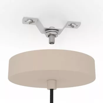 EGLO ROMAZZINA Pendelleuchte, 1 x E27, beiger Stoffschirm, Stahl, IP20, dimmbar, max. 60 W