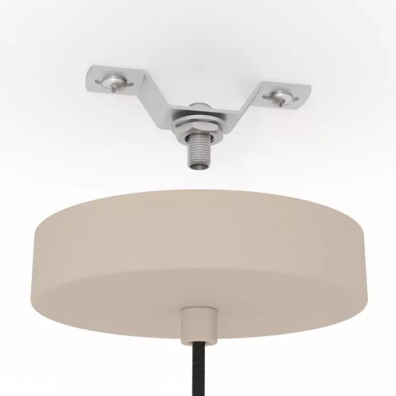 EGLO ROMAZZINA Pendelleuchte, 1 x E27, beiger Stoffschirm, Stahl, IP20, dimmbar, max. 60 W