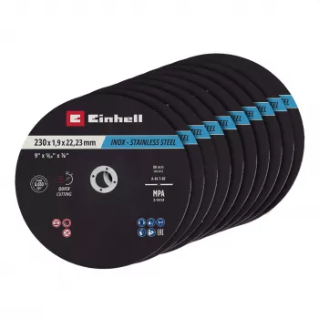 Einhell 230 x 2,0 mm dünne Trennscheiben für Winkelschleifer, 10er-Pack 711524