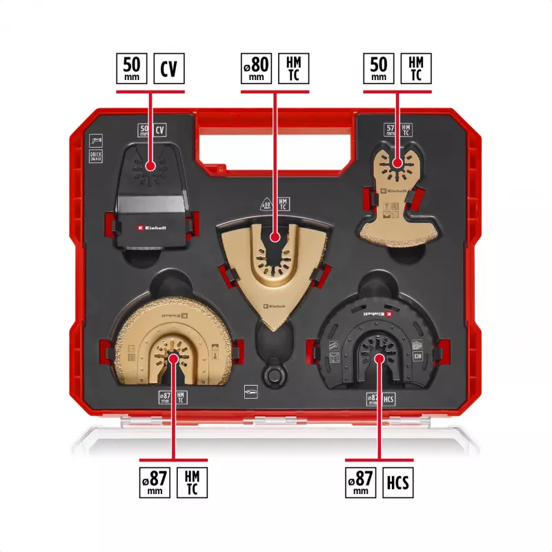Einhell 708110 XLPLUS-CASE HCS HM Multifunktionswerkzeug-Zubehörset 37-teilig
