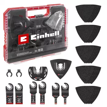 Einhell 708135 XL-PLUS-CASE BiM HSS Multifunktionswerkzeug-Zubehörset, 10 Teile