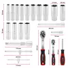 Einhell E-Case 92-teiliges Werkzeugset (370514) - Chrom-Vanadium-Stahl, Schwarz/Rot