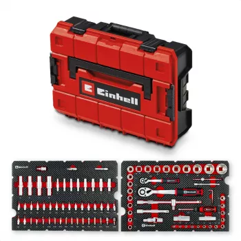 Einhell E-Case 92-teiliges Werkzeugset (370514) - Chrom-Vanadium-Stahl, Schwarz/Rot