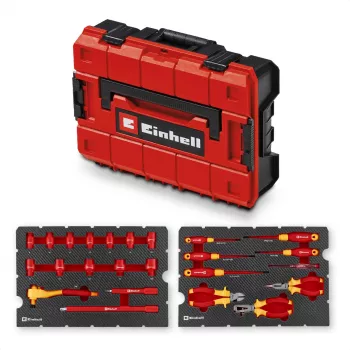 Einhell E-Case VDE Werkzeugkoffer 24-teiliges Elektriker-Set (Rot/Gelb)