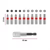 Einhell Karabiner Impact Bit Set 10-teilig 1/4 inch Sechskant Impact-Bits mit Karabinerclip