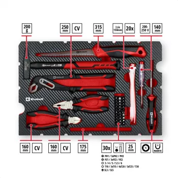 EINHELL-KWB E-Case Renovierungs-Werkzeugsatz, 78-teilig (Schwarz/Rot)