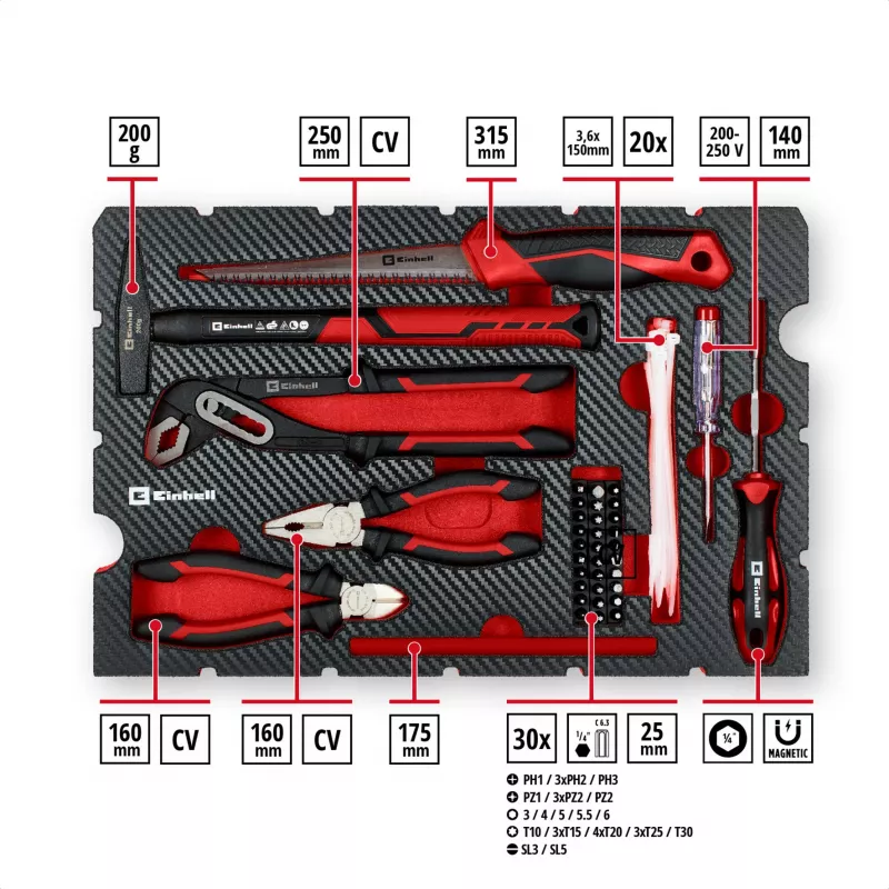EINHELL-KWB E-Case Renovierungs-Werkzeugsatz, 78-teilig (Schwarz/Rot)