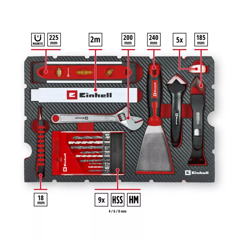 EINHELL-KWB E-Case Renovierungs-Werkzeugsatz, 78-teilig (Schwarz/Rot)