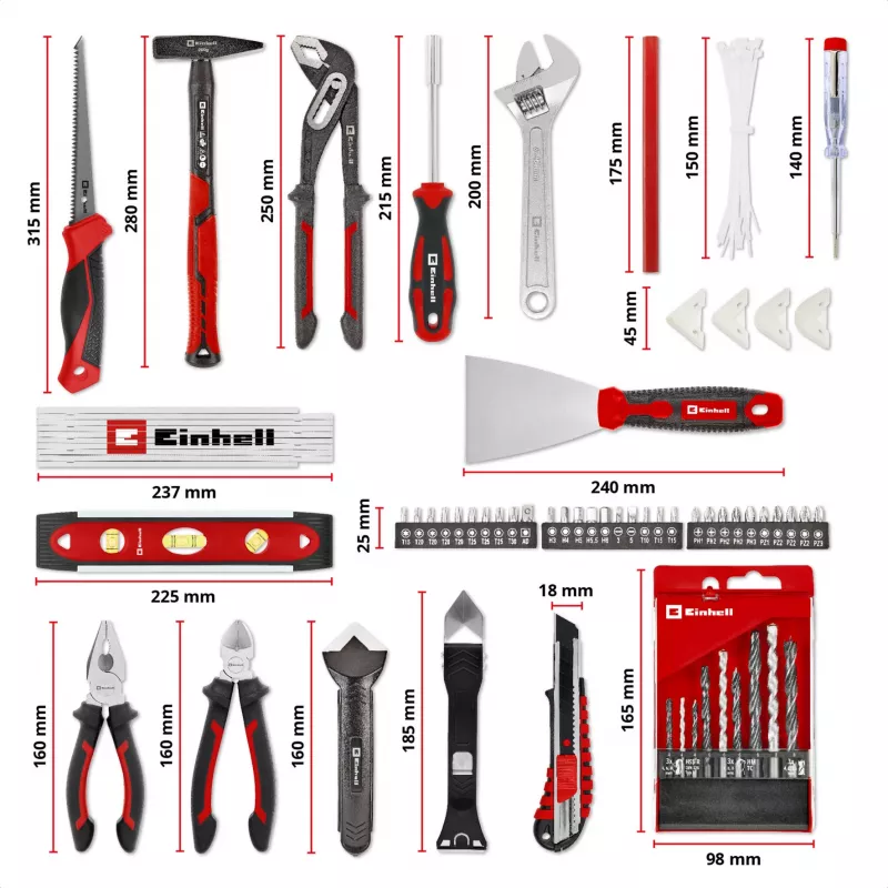 EINHELL-KWB E-Case Renovierungs-Werkzeugsatz, 78-teilig (Schwarz/Rot)