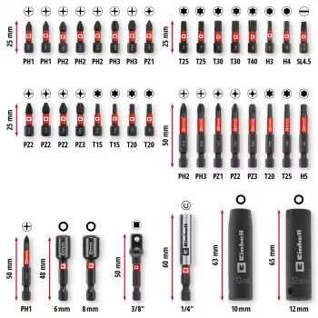 EINHELL-KWB Impact Bit & Socket Set in M-CASE, 39-teilig