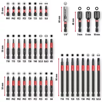 EINHELL-KWB Impact-Bit Set in M-CASE, 38-teilig