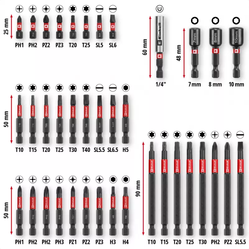 EINHELL-KWB Impact-Bit Set in M-CASE, 38-teilig