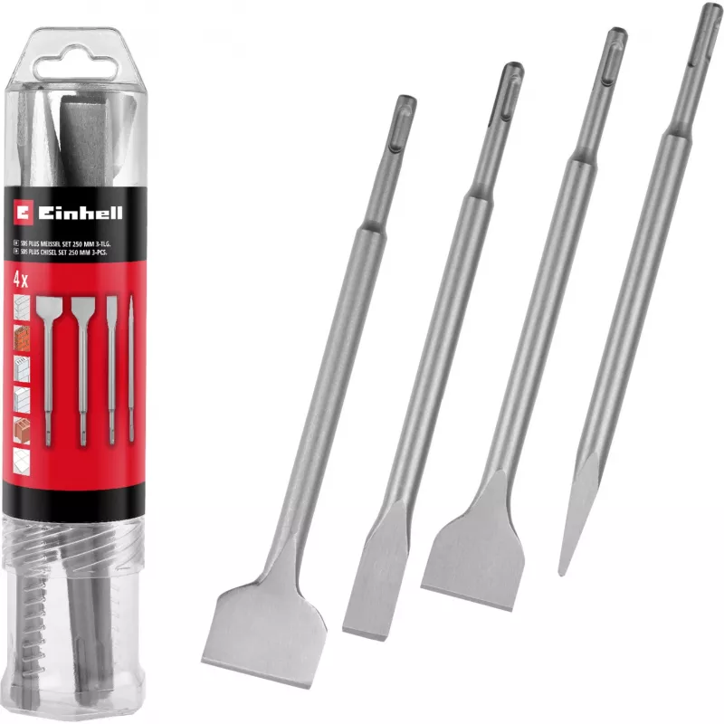 EINHELL-KWB SDS-plus Meißel-Set 250 mm, 4-teilig
