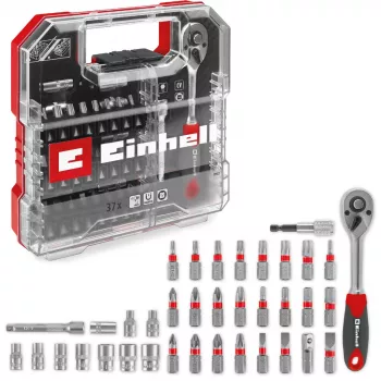 EINHELL-KWB Steckschlüssel- und Bit-Set 1/4 Zoll 37-teilig im L-CASE