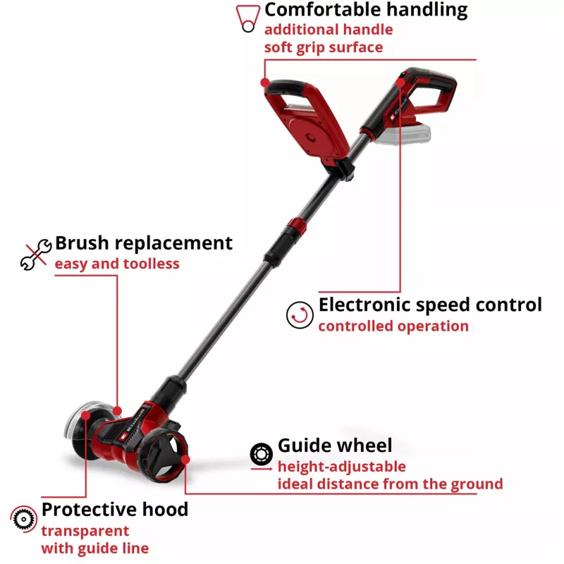 EINHELL Power X-Change Akku-Fugenreiniger GE-CC 18/110 Li E-Solo, 18V (Rot/Schwarz, ohne Akku und Ladegerät)