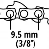 Einhell Ersatzkette 4501754 für GC-LC 18 Li und GE-LC 18 Li Akku-Kettensägen, 3/8 Zoll LP-Teilung, 1,3 mm Nutbreite, 40 Treibglieder, 25 cm Schiene, Halbmeißel