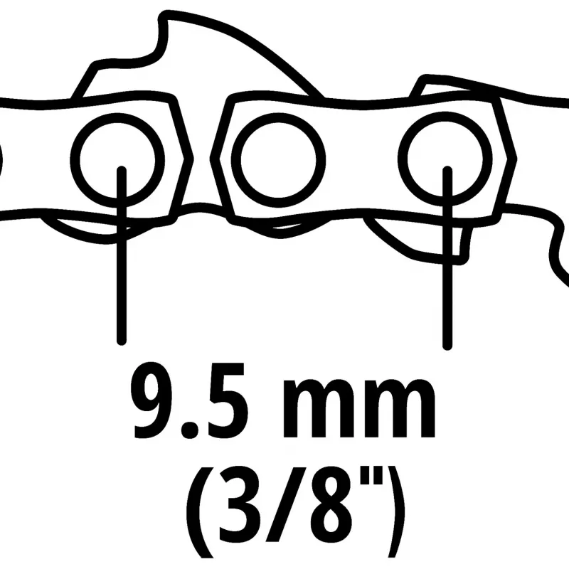 Einhell Ersatzkette 4501754 für GC-LC 18 Li und GE-LC 18 Li Akku-Kettensägen, 3/8 Zoll LP-Teilung, 1,3 mm Nutbreite, 40 Treibglieder, 25 cm Schiene, Halbmeißel