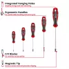 Einhell Schraubendreher-Set PZ, 5-teilig (Rot/Schwarz, ergonomische Zweikomponentengriffe)