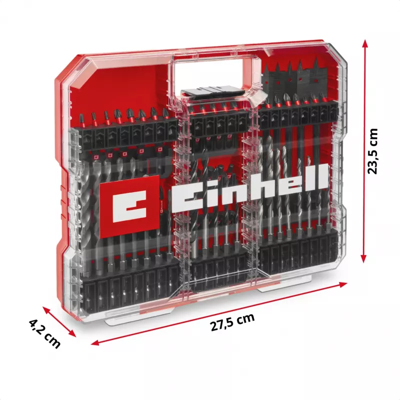 EINHELL XL-CASE Impact Bit and Drill Bit Set, 95-teilig, Bohrer- & Bit-Set